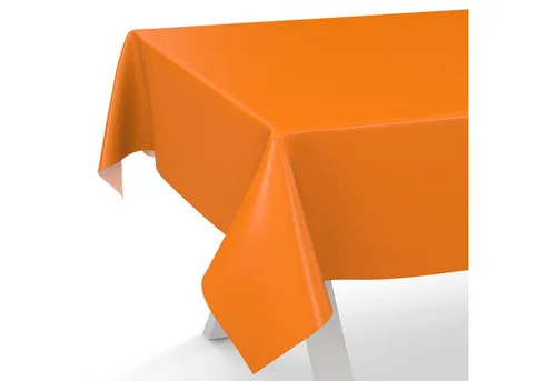 ANRO Tischdecke abwaschbar Wachstuch-Tischdecke Gartentischdecke (Einzelstück 1-tlg), wasserabweisend Einfarbig Orange Breite 140cm