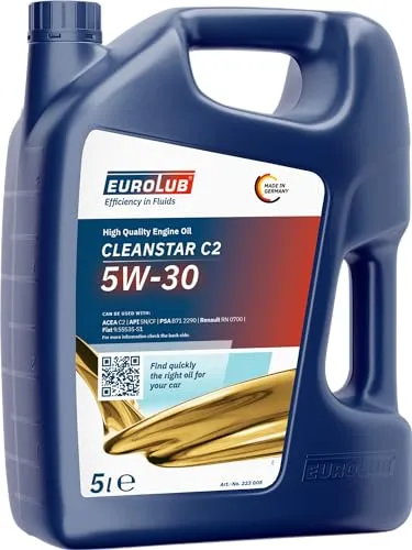 Eurolub Motoröl CLEANSTAR C2 5W-30 223005 - Hochleistungs-Motoröl für PKW, speziell für moderne Diesel- und Benzinmotoren, sorgt für optimale Sauberkeit und Schutz bei allen Fahrbedingungen.