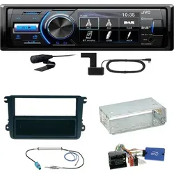 JVC KD-X561DBT DAB+ Bluetooth Autoradio Einbauset für Golf, Passat und Touran - Komplettes Einbauset mit JVC KD-X561DBT, DAB-Scheibenklebeantenne und allen erforderlichen Adaptern. Genießen Sie digitalen Radioempfang und Bluetooth, ideal für viele VW Modelle.
