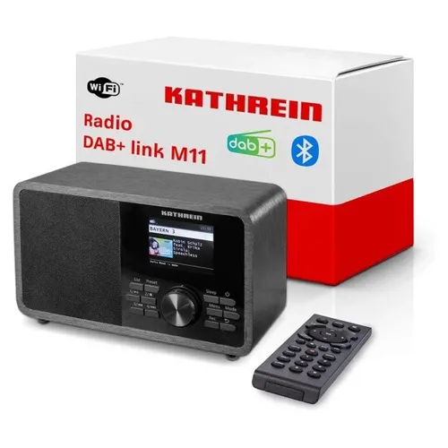 Kathrein DAB+ link M11 schwarz - Internetradio mit DAB/UKW und WLAN - Hochwertiges Internetradio mit DAB+ und UKW, ideal für grenzenlosen Musikgenuss und WLAN-Konnektivität.