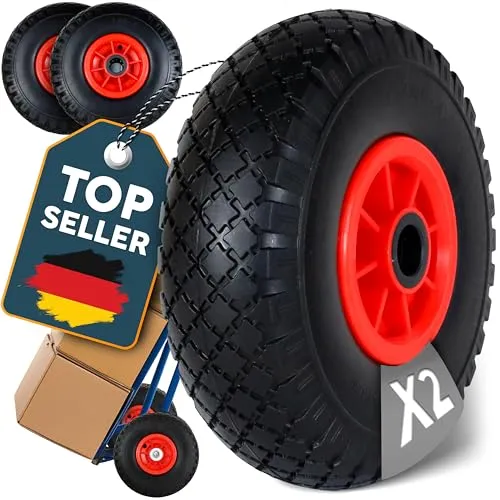 Frosal Ersatzrad - Pannensicheres PU Rad Nabe 25mm/75mm (2 St) - Ideal für Bollerwagen und Sackkarren: dieses pannensichere Rad sorgt dank langlebigem Rollenlager für wartungsfreien Einsatz. Mit robuster Konstruktion und hoher Tragkraft von 150 kg.