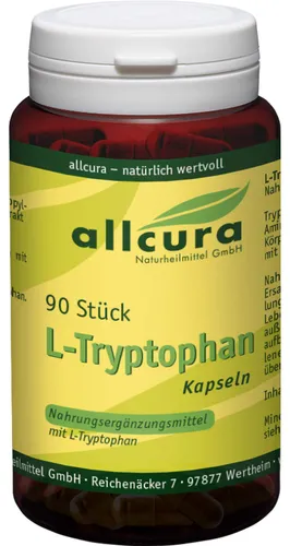 L-TRYPTOPHAN 500 mg Kapseln - 90 Stück - L-TRYPTOPHAN 500 mg Kapseln in praktischer Verpackung. Unterstützen Sie Ihre Entspannung mit dieser hochwertigen Nahrungsergänzung für den täglichen Bedarf.