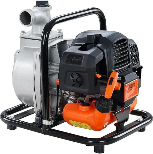 FUXTEC Benzin-Wasserpumpe FX-WP143 - Wasserpumpen mit 8.000 l/h Förderleistung, ideal für Bewässerung und Teichentleerung. Unabhängig von Stromversorgung dank 2-Taktmotor mit 1,70 PS.