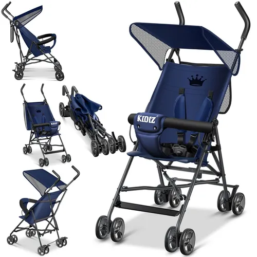 KIDIZ Kombi-Kinderwagen CITY Buggy, klappbar und sportlich - Kombikinderwagen in blau/navy, kompakt faltbar für einfachen Transport, ideal für aktive Eltern und Stadtleben.