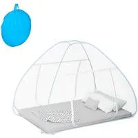 Relaxdays Moskitonetz faltbar, 150 x 150 x 200 cm - Fliegengitter: Faltbares Pop-Up Moskitonetz für Betten, ideal für Reisen und Camping mit schnellem Aufbau und bequemem Zugang durch Reißverschlüsse.