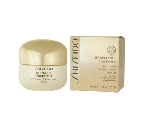 SHISEIDO BENEFIANCE NutriPerfect Day Cream SPF 15 - 50ml - Sonnenschutzmittel für trockene Haut, mit Lichtschutzfaktor 15, spendet intensive Feuchtigkeit und mindert Falten für ein strahlendes Hautbild.