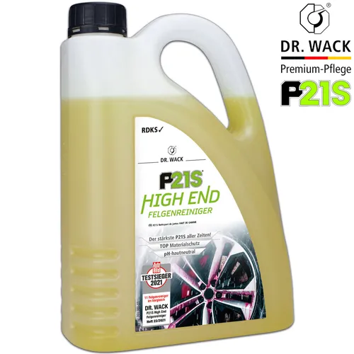 Dr. Wack P21S High End Felgenreiniger 2L - Autopflege & Motorradpflege, kraftvoller Felgenreiniger mit Wirkindikator für perfekte Reinigung von Alufelgen und Stahlfelgen.
