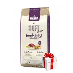 Bosch Soft Senior Land-Ziege Kartoffel 12,5 kg - Getreidefreies Futter für ältere Hunde, leicht verdaulich mit 20% hochwertiger Ziege und ideal für übergewichtige Tiere