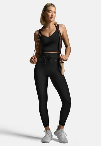 2xU Lauftights Flex Drawcord Tight schwarz M - Hochwertige Lauftights für Fitness und Sport, mit verstellbarem Kordelzug für optimalen Sitz und langem Schnitt für Bewegungsfreiheit.