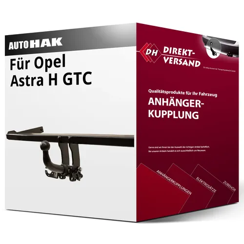 Abnehmbare Auto Hak Anhängerkupplung für Opel Astra H GTC - Anhängerkupplung für Opel Astra H GTC (03.2005-11.2010), abnehmbar, ohne Eintragung in Fahrzeugpapiere, Anhängelast bis 1650 kg, ideal für flexibles Ziehen von Anhängern.