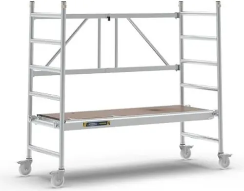 WERNER Tower 3T Grundmodul Fahrgerüst klappbar Aluminium 2,55 m - Gerüst für Handwerker, schnell von einer Person aufbaubar, robust und kompakt dank klappbarem Design, ideal für sichere Höhenarbeiten.