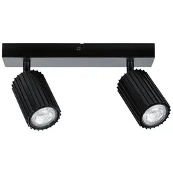 Paulmann 94920 Spotlight Lirena GU10 max. 2x10W Schwarz matt Metall - Der Paulmann Spotlight Lirena in Schwarz matt bietet modernes Design und vielseitige Lichtgestaltung. Mit dreh- und neigbaren Köpfen für individuelle Ausrichtung ist er ideal für Wand- und Deckenmontage in jedem Raum.