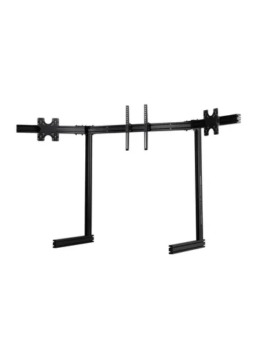 Next Level Racing Elite Freestanding Triple Monitor Stand - Black - Robuster Monitorständer für bis zu 3 Bildschirme (21"-43") oder einen 65"-TV, mit flexibler Höhen- und Neigungsverstellung für ein perfektes Gaming-Erlebnis.