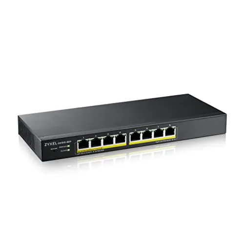 Zyxel GS1915-8EP - 8-Port GbE PoE Smart Hybrid Switch mit 60W Leistung, lüfterlos und ideal für Cloud-Netzwerke mit NebulaFlex Unterstützung