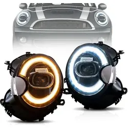 SET VOLL LED-Scheinwerfer für BMW Mini Cooper R55 R56 R57 R58 R59 2007-2013 - Frontscheinwerfer mit E-Mark Zulassung, ideal für eine verbesserte Sicht und Sicherheit beim Fahren, passend für verschiedene Mini Cooper Modelle.