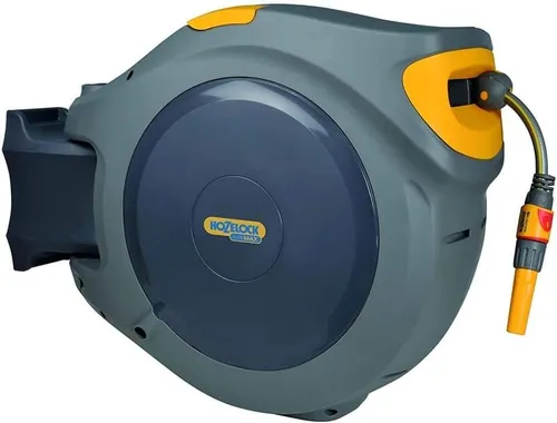 Hozelock Flowmax™ Auto Reel-Schlauchbox mit 30 m Schlauch - Schlauchtrommeln: Die selbstaufrollende Schlauchbox mit 35 % mehr Durchfluss für müheloses Gießen und einen Aktionsradius von 180 Grad.