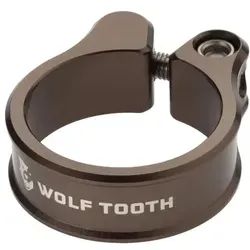 Wolf Tooth Sattelklemme Braun 36.4 mm - Hochwertige Sattelstützenklemme aus leichtem 6061 T6 Aluminium, CNC-gefräst für präzise Passform. Der M5-Edelstahlbolzen sorgt für optimale Spannkraft und einfache Montage.