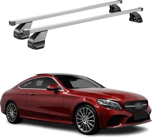 OMAC Dachträger Menabo Stahl Gepäckträger für Mercedes C Klasse Coupe 2015-2025 - Dachgepäckträger aus hochwertigem Stahl, wasserbeständig und abnehmbar. Ideal für vielseitige Outdoor-Abenteuer mit Fahrrad- und Skiträgerkompatibilität.
