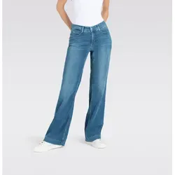 Mac Damen Jeans DREAM WIDE Straight Fit stoned blue (81), 42/30 - Stylische Jeans für Damen im Straight Fit, aus hochelastischem Denim mit Shaping-Effekt für eine optimale Passform und höchsten Tragekomfort.