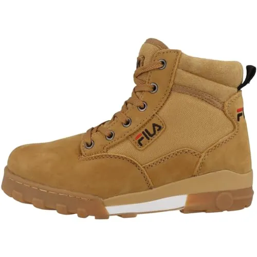 FILA Grunge 2 Mid Herren Boot - Gelb (Chipmunk/Marshmallow) 47 EU - Wanderschuhe aus robustem Nubukleder, ideal für Herbst-Winter, mit Gummiverschluss für optimalen Halt und Komfort.