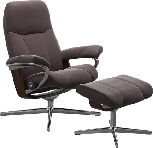Stressless® Fußhocker Consul, mit Cross Base, Größe S, M & L, Holzakzent Braun
