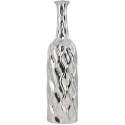 Beliani Dekovase, Silber, Stein, Mode, 45 cm, Dekoration, Vasen, Keramikvasen