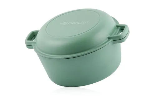 Mahlzeit emaillierter Gusseisen Topf 6,9 l | Mint - Auflaufformen - Vielseitiger gusseiserner Topf für Induktion und Backofen, ideal zum Kochen, Braten und Schmoren mit gleichmäßiger Hitzeverteilung.