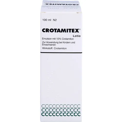 Crotamitex 200 ML - Arzneimittel zur Behandlung von Skabies (Krätze) bei Erwachsenen und Kindern ab 3 Jahren. Die effektive Lotion mit 10% Crotamiton bietet schnelle Linderung und ist einfach anzuwenden.