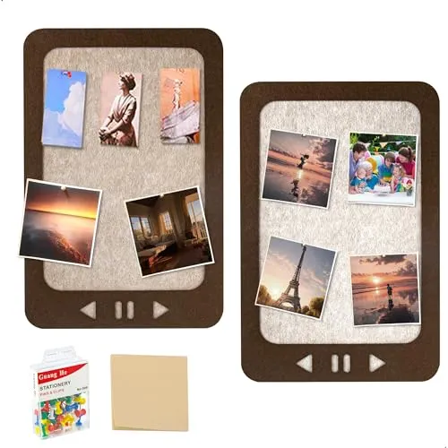Vision Board, Pinnwand Kinderzimmer, Pinnwand Modern mit Selbstklebender Rückseite, Anmerkungsbrett Klein Enthält 10 Reißzwecken und 1 Block Haftnotizen, Terminerinnerungen, 2 Stücke, 30 × 20 cm