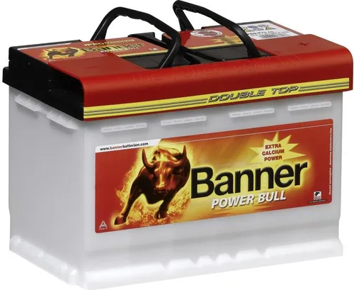 Banner 77Ah Autobatterie Power Bull PROfessional 12V 680A - Autobatterie mit 77Ah und 680A Kaltstartstrom, wartungsfrei, vibrationssicher und ideal für zuverlässige Starts in jedem Wetter.