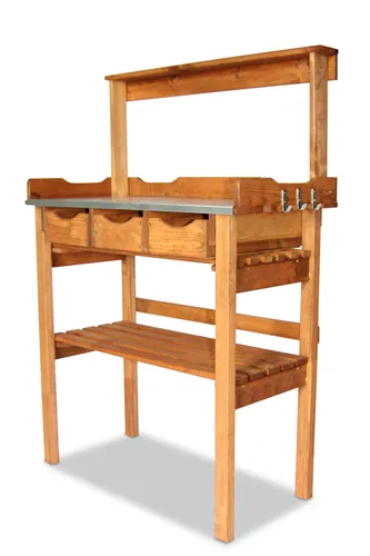 Pflanztisch aus Holz - Robuster und eleganter Pflanztisch in rechteckiger Form, ideal für die Anzucht von Pflanzen und mit einer Höhe von 80 cm für ergonomisches Arbeiten.