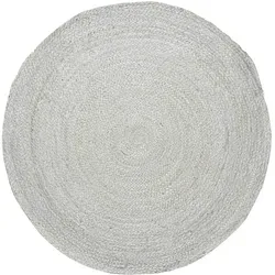 Ethno Boho Deko Jute Teppich Abrila Rund 80cm Creme