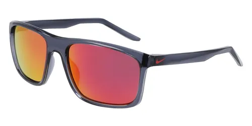 NIKE NIKE FIRE P FD1818 021 Unisex Sonnenbrille in Grau/Polar Red Flash - Moderne Unisex Sonnenbrille mit stylischem grauen Rahmen und rotem Akzent, ideal für den Alltag und optimalen UV-Schutz.