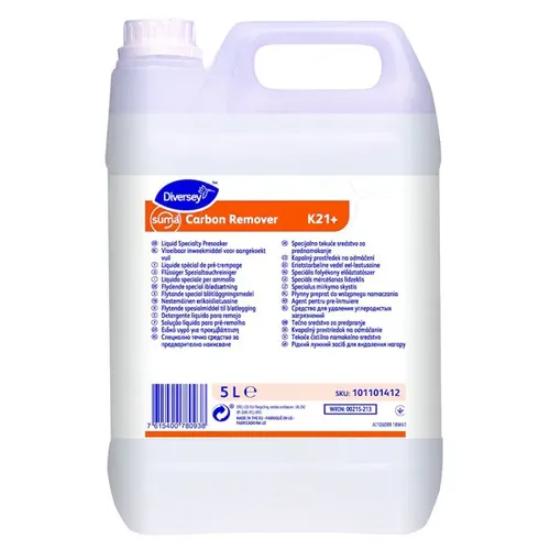 Diversey Suma Carbon Remover K21+ 5 L - Reinigungsmittel für starke Fettverschmutzungen, flüssiger Entkruster für mühelose Reinigung von Pfannen und Töpfen.