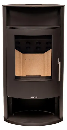Justus Island Aqua II Wasserführender Kaminofen - Stahl Schwarz - Kaminöfen für gemütliche Wärme und Unterstützung der Zentralheizung. Der Justus Island Aqua II bietet 10 kW Nennleistung und einen integrierten Wasserwärmetauscher für effiziente Wärmeverteilung.