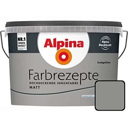 Alpina Farbrezepte Stadtgeflüster matt 2,5 L - Farben, hochwertige matte Wandfarbe mit einzigartigem Stadtgeflüster-Effekt für stilvolle Raumgestaltungen.