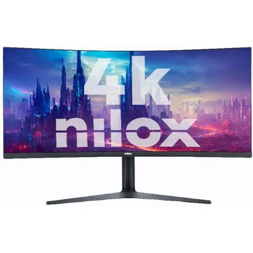 Nilox NXM344KD11 4K Ultra HD UWQHD 34" LED IPS Monitor - Monitore mit 34" Bildschirmdiagonale, 3440 x 1440 px Auflösung und 144 Hz Frequenz – ideal für Gamer und kreative Profis, die gestochen scharfe Bilder und flüssige Bewegungen benötigen.