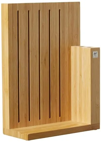 ZWILLING Messerblock leer aus Bambus mit 7 Steckplätzen - Küchenmesser-Block aus hochwertigem Bambus mit Magnethalterung für sicherer Aufbewahrung von 5 Messern, Wetzstahl und Schere. Schützt Klingen vor Kratzern und sorgt für schnelles Zugreifen.