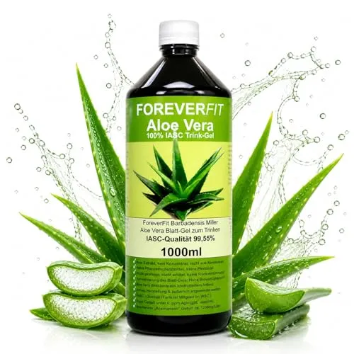 Aloe Vera Gel ForeverFit 1 x 1000ml Trinkgel Barbadensis Miller Blattgel unverdünnt KEIN Saft KEIN Konzentrat OHNE künstliche Vitamine. Acemannan bis 1200mg/Liter. 30240