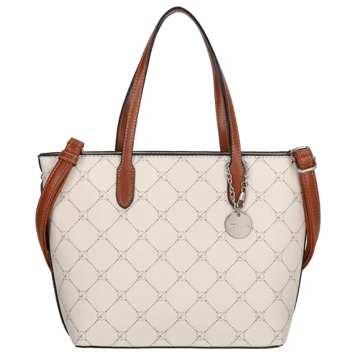Tamaris Shopper TAS Anastasia 30106 Damen Handtaschen Karo ecru 320 - Damen-Henkeltaschen mit eleganter Karo-Optik, vielseitig tragbar als Hand- oder Umhängetasche, ideal für stilbewusste Frauen.