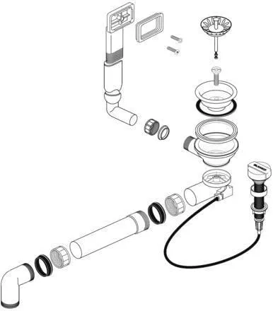 BLANCO Ablaufgarnitur 3½" mit Ablauffernbedienung - Zubehör für Küchenspülen, robuste und langlebige Entwässerungslösung, einfach zu montieren und perfekt für BLANCO Spülen geeignet.