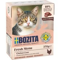 BOZITA Katze Geflügelleber in Sauce 370g - Hochwertiges Nassfutter für Katzen, ideal für alle Altersgruppen und mit 3% Rabatt für Stammkunden