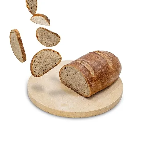 Feuerfest 123 - Rundbrotbackstein Ø 31 cm für Backofen & Grill - Genießen Sie knuspriges Brot wie vom Bäcker! Der hochwertige Schamotte-Brotbackstein speichert optimal die Wärme und eignet sich perfekt für Backofen und Grill. Lebensmittelecht und leicht zu reinigen.