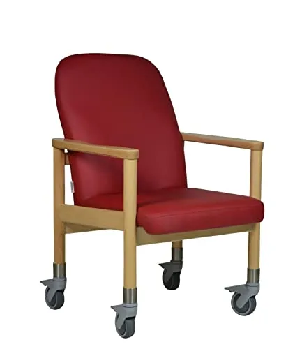 Devita Stuhl LÜBECK - Pflege- und Trippelstuhl mit großen Rollen bis 120 kg - Ergonomischer Trippelstuhl für Senioren mit 4 großen Schwenkrollen und Bremsen, ideal für häusliche Pflege und Mobilität. Maximale Belastbarkeit von 120 kg.