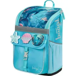 BAAGL Schulranzen Zippy Dolphin - Schulranzen mit 18 l Volumen, Organizer im Hauptfach und verstellbaren Trägern, ideal für Schule und Freizeit, Farbe Türkis mit süßem Delfin-Motiv.