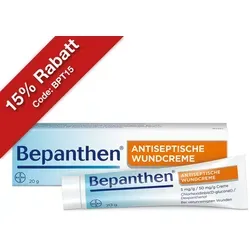 Bepanthen Antiseptische Wundcreme 20g - Arzneimittel zur Erstversorgung von oberflächlichen Wunden, schützt vor Infektionen mit Chlorhexidin und Dexpanthenol, frei von Farb- und Duftstoffen.