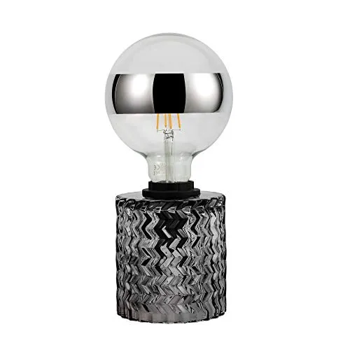 Pauleen 48083 Crystal Smoke Tischleuchte max20W E27 Retrolampe Vintage Rauchglas Tischlampe 230V Glas