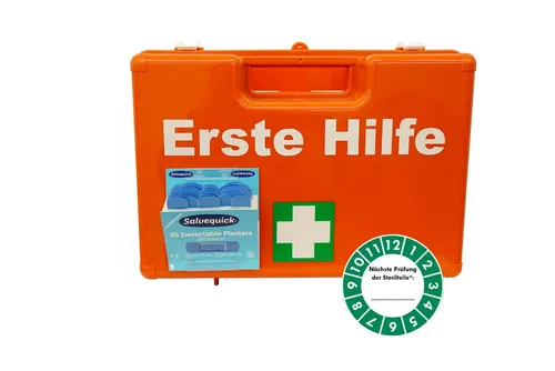 WM-Teamsport Erste-Hilfe-Koffer GASTRO DIN 13157 - Umfangreicher Erste-Hilfe-Koffer für Gastronomie und Hotel mit geprüftem Inhalt nach DIN 13157. Robuster ABS-Koffer, ideal für mobilen und stationären Einsatz, inkl. detektierbarer Pflaster und praktischer Prüfplakette.