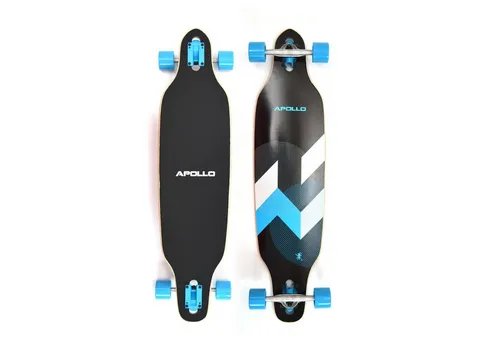 Apollo Longboard Twin Tip DT 38" - Hochwertiges Freizeitboard mit ABEC9 Kugellagern - Longboard mit TwinTip Shape für coolen Look, mehrlagigem Holz für Flex & Stabilität und ABEC9 High Speed Kugellagern für hohe Geschwindigkeiten.