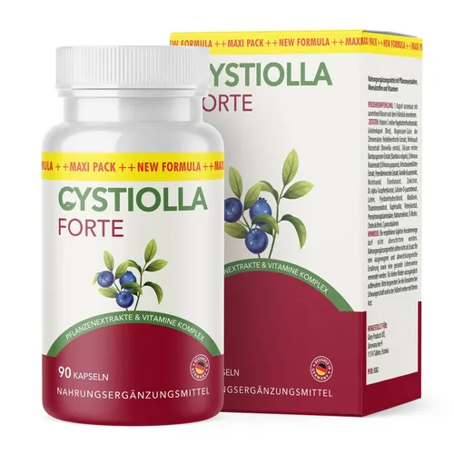 CYSTIOLLA FORTE 90 Kapseln - Pflege für Blase & Harnwege - Praktisches Maxi-Pack mit 90 Kapseln für die tägliche Unterstützung des Blasenbereichs. Mit Petersilie, Hagebutte & Vitamin C – gluten- und laktosefrei, ideal für Frauen und Männer.